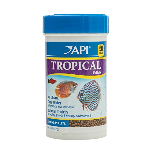 API TROPICAL PELLETS Hundimiento de pellets de alimento para peces Recipiente de 4.2 onzas, mediano (823B)